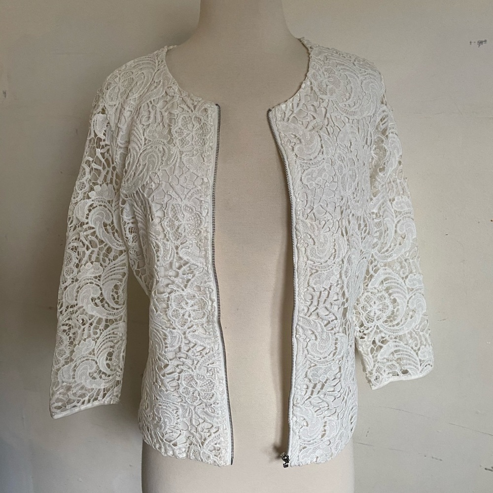 White Lace Blazer